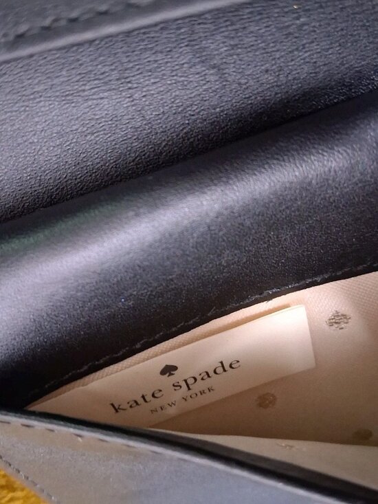 Kate Spade Kennedy Street Snake Wallet Trifold Ivory Black Dots Leather - Picture 14 of 16